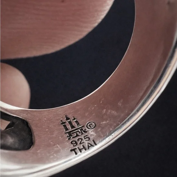 Chunky Thai Sterling Silver Woven Statement Ring 925 Size 6 - Picture 6 of 6